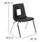 Flash Furniture 47.5 W, 48 L, 30.25 H, Chrome, Laminate, Particleboard, Plastic, Steel XU-GRP-16CH-A48-HCIRC-OAK-T-A-GG - alternate 4